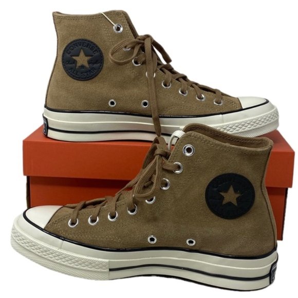 Converse Chuck 70 High Top Suede Sneakers Sand Dune Casual Size Women's A01457C - Picture 2 of 9